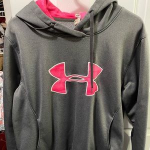 Under armor hoodie XL gray with hot pink.
